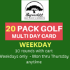 Byrncliff Golf 20 pack discount card