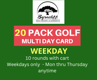 Byrncliff Golf 20 pack discount card