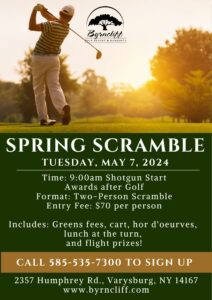 Golf Spring Scramble 2024 Byrncliff Golf Resort & Banquets. Description of event