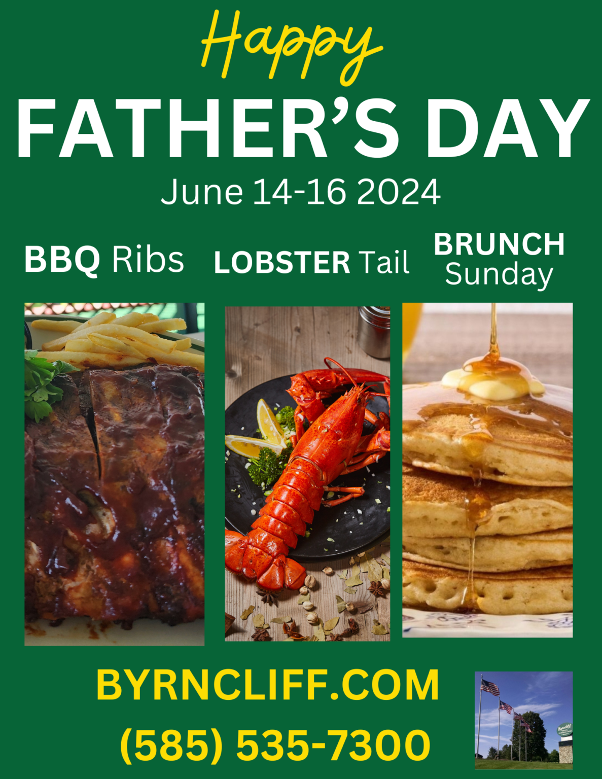 Father's Day Brunch near East Aurora, NY Byrncliff Golf Resort and