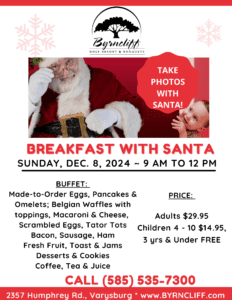 2024 Breakfast with Santa Byrncliff Golf resort & banquets, Varysburg NY