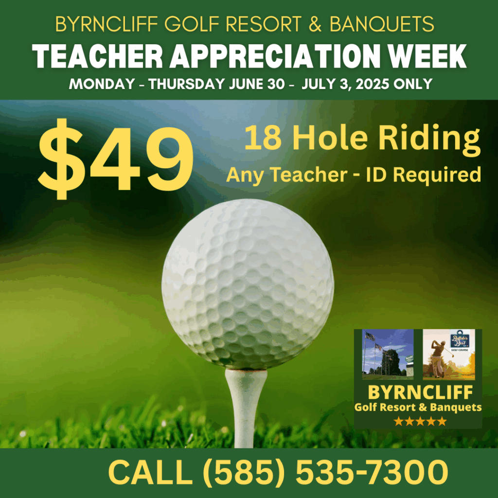 teacher appreciation week, Golf special, Byrncliff Golf Resort