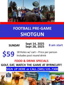 buffalo bills Football pre game shot gun, Byrncliff Golf Resort & Banquets