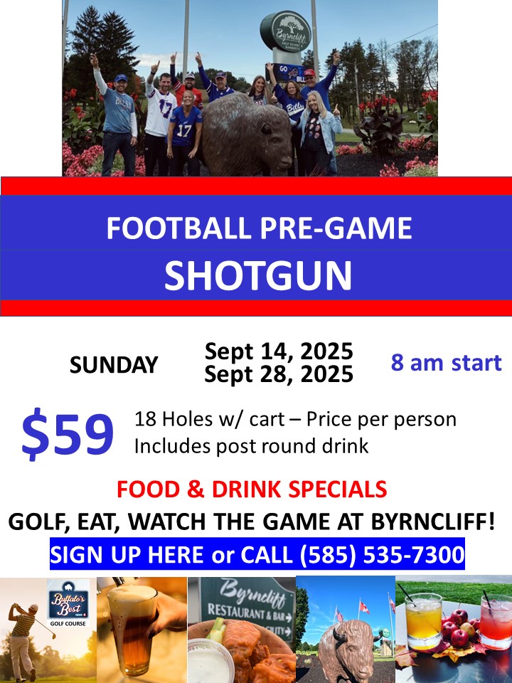 buffalo bills Football pre game shot gun, Byrncliff Golf Resort & Banquets