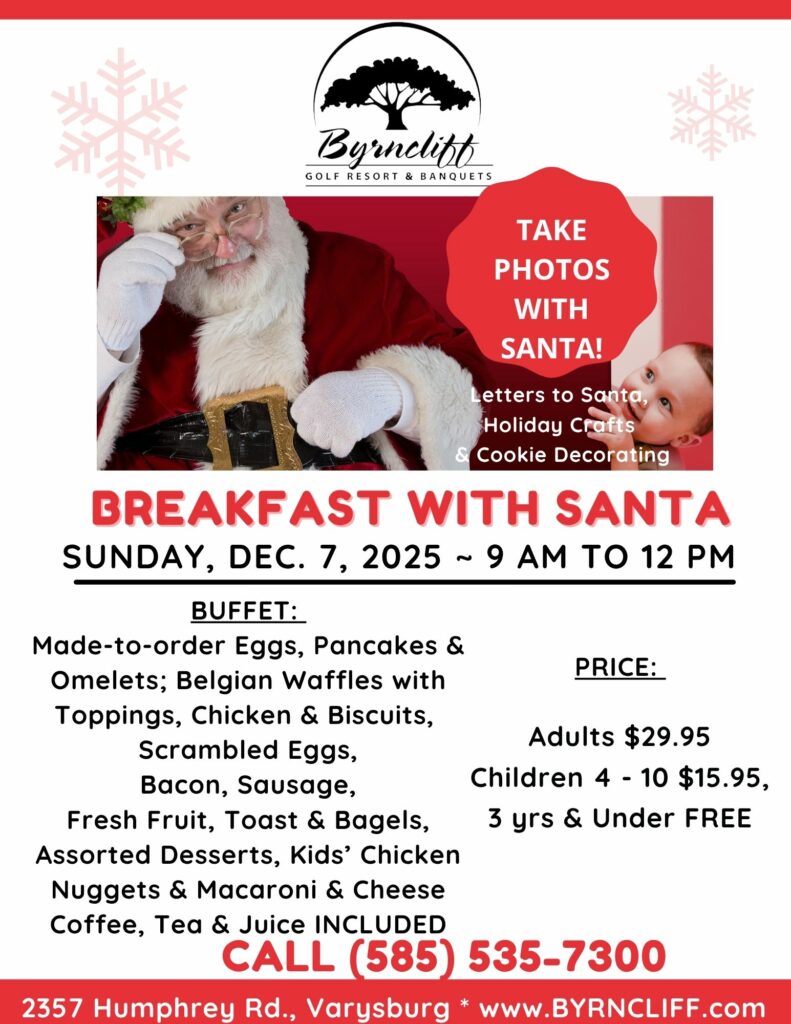 breakfast with Santa, Byrncliff Golf Resort