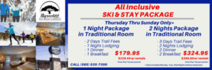 cross country ski packages, byrncliff near Buffalo NY