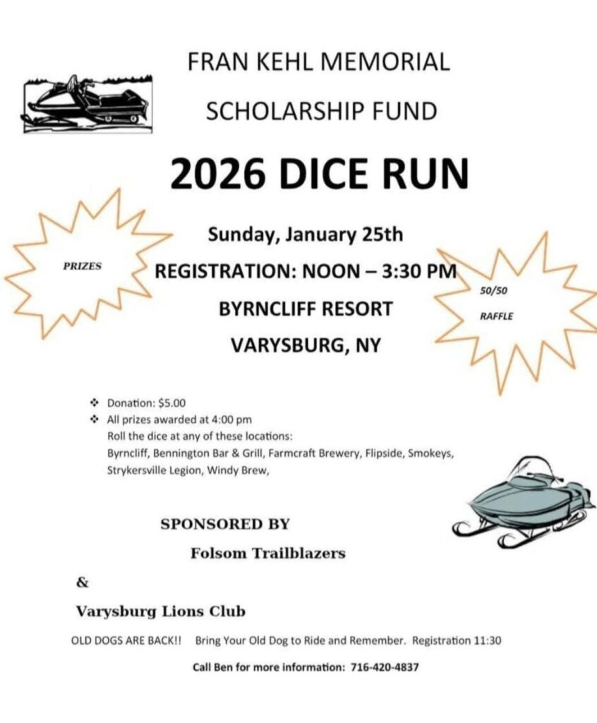 snowmobiling 2026 dice run, byrncliff golf resort