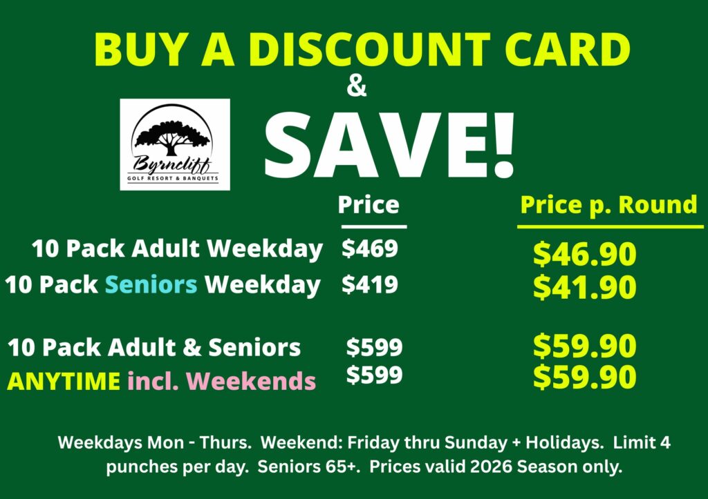 10 pack value pack 2026 Byrncliff Golf Course, Buffalo NY