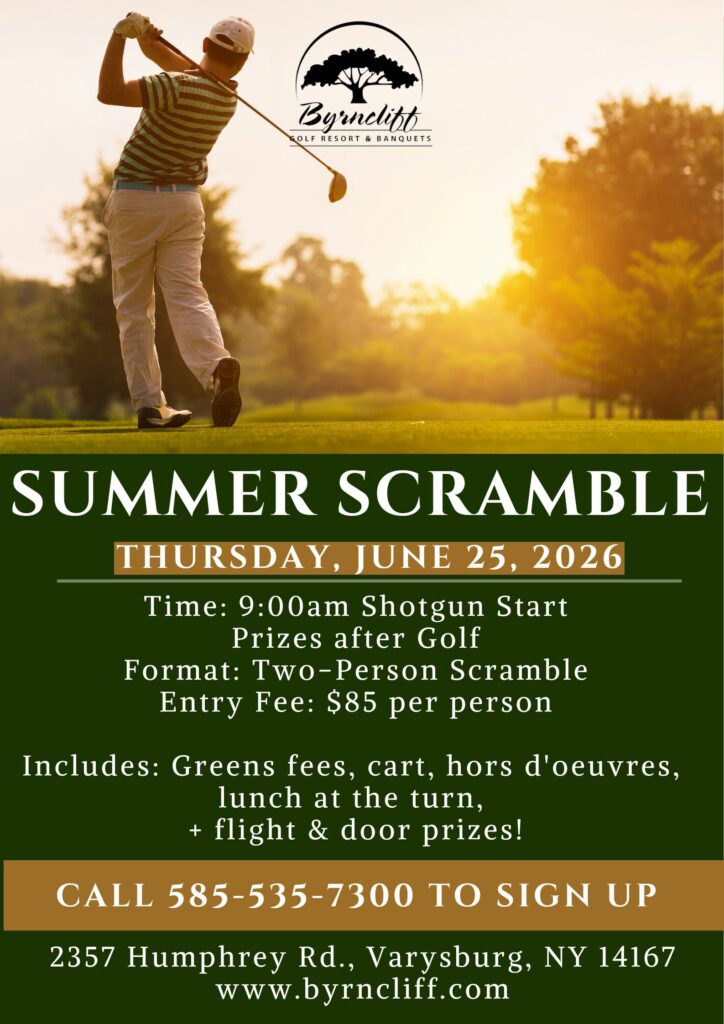 2026 Summer Golf Scramble, Byrncliff Golf Resort, Wyoming County