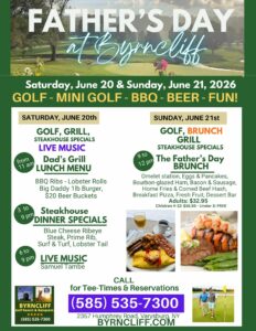 2026 Father's Day specials, Byrncliff Golf Resort, near East Aurora, NY