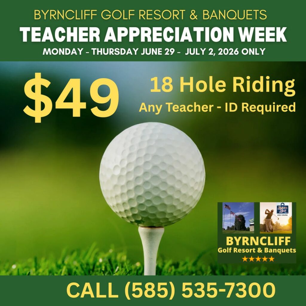 teacher appreciation week, byrncliff golf resort