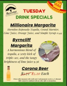 Taco Tuesday Margaritas, Byrncliff Golf Resort & Banquets