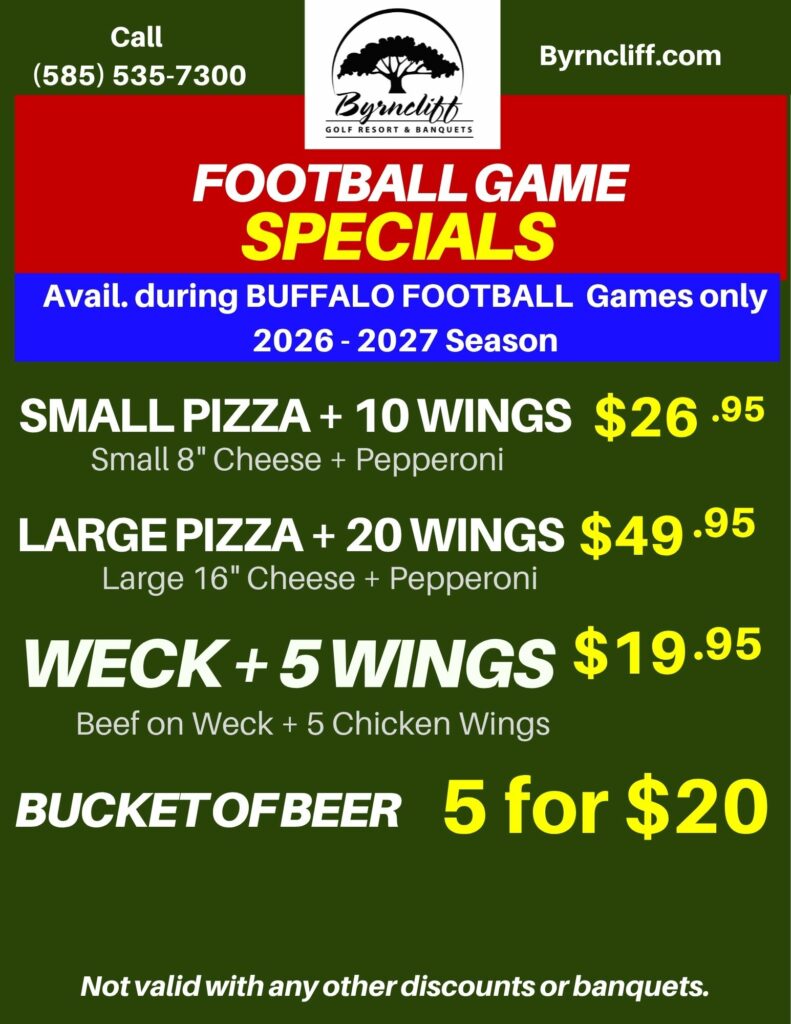 golf restaurant football specials